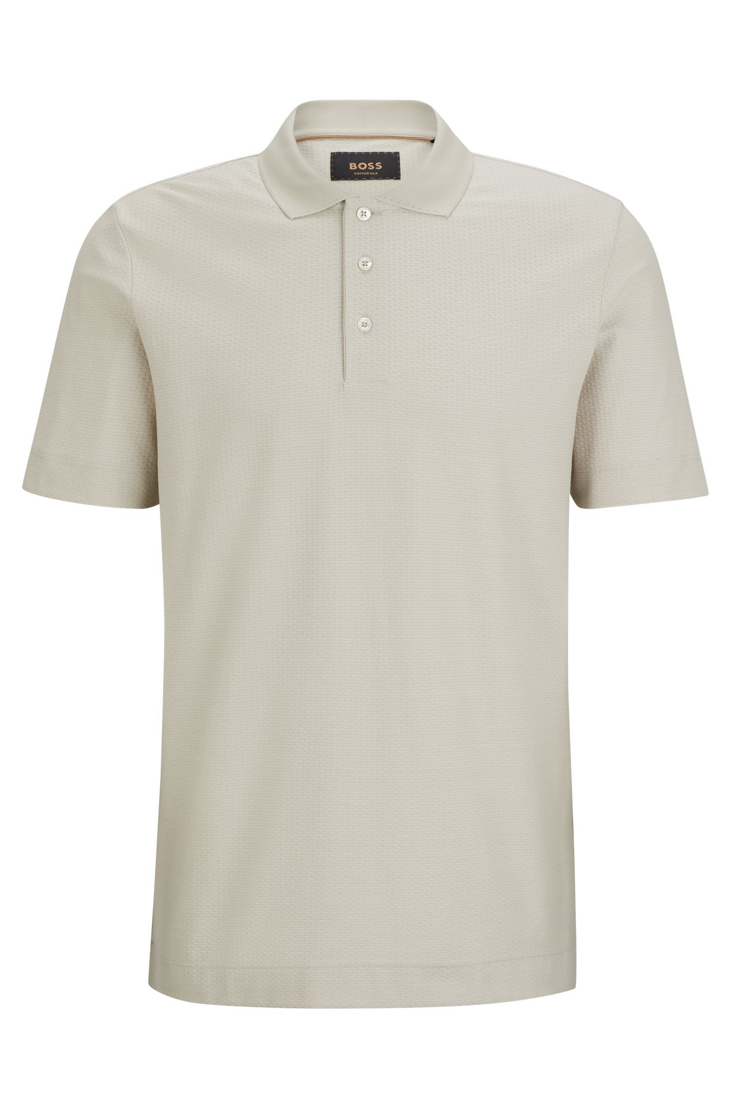 BOSS - Áo polo cotton pha lụa