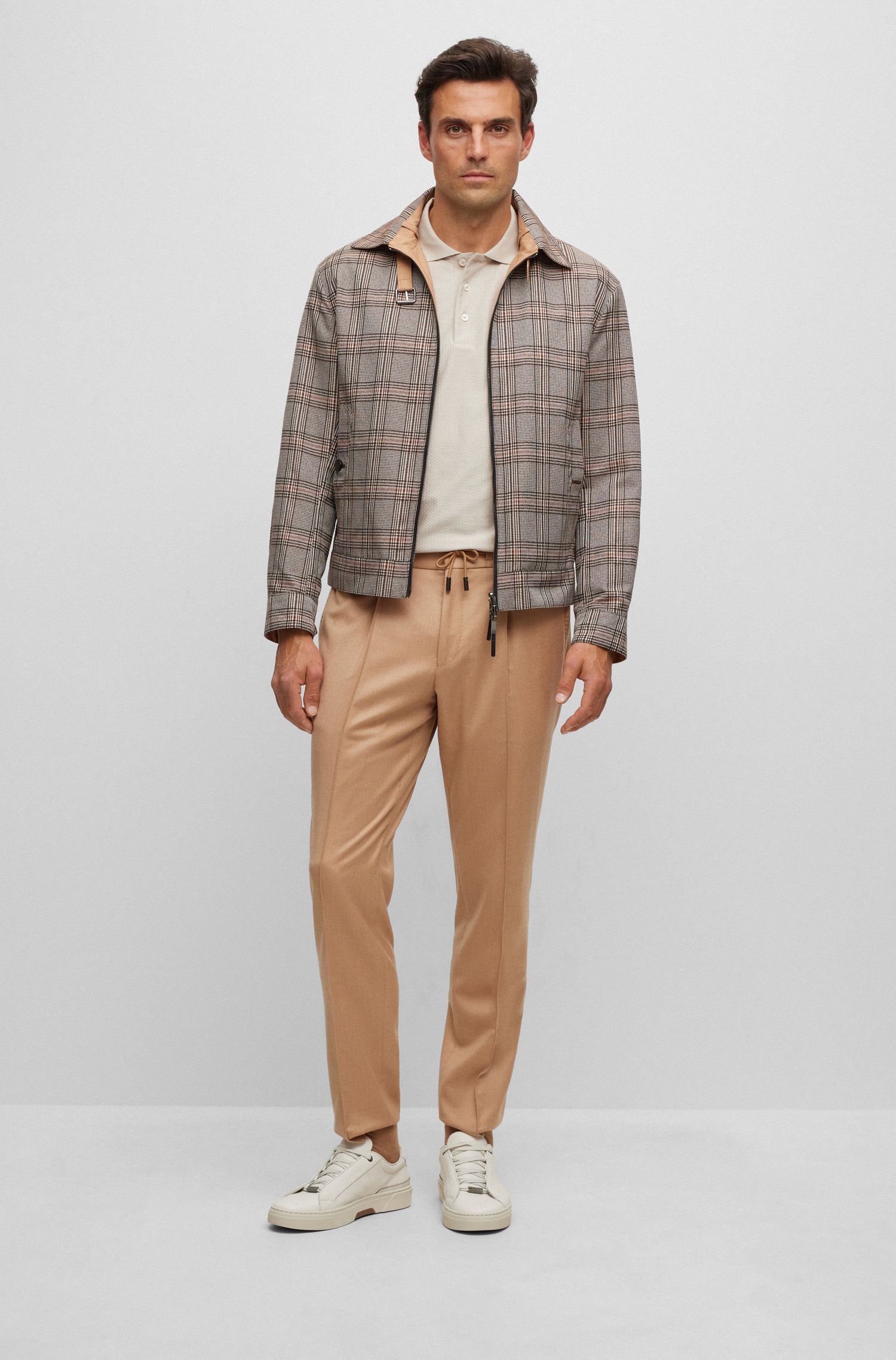 BOSS - Áo polo cotton pha lụa