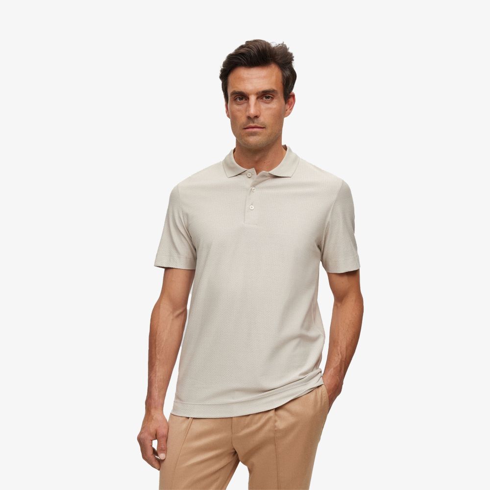 BOSS - Áo polo cotton pha lụa
