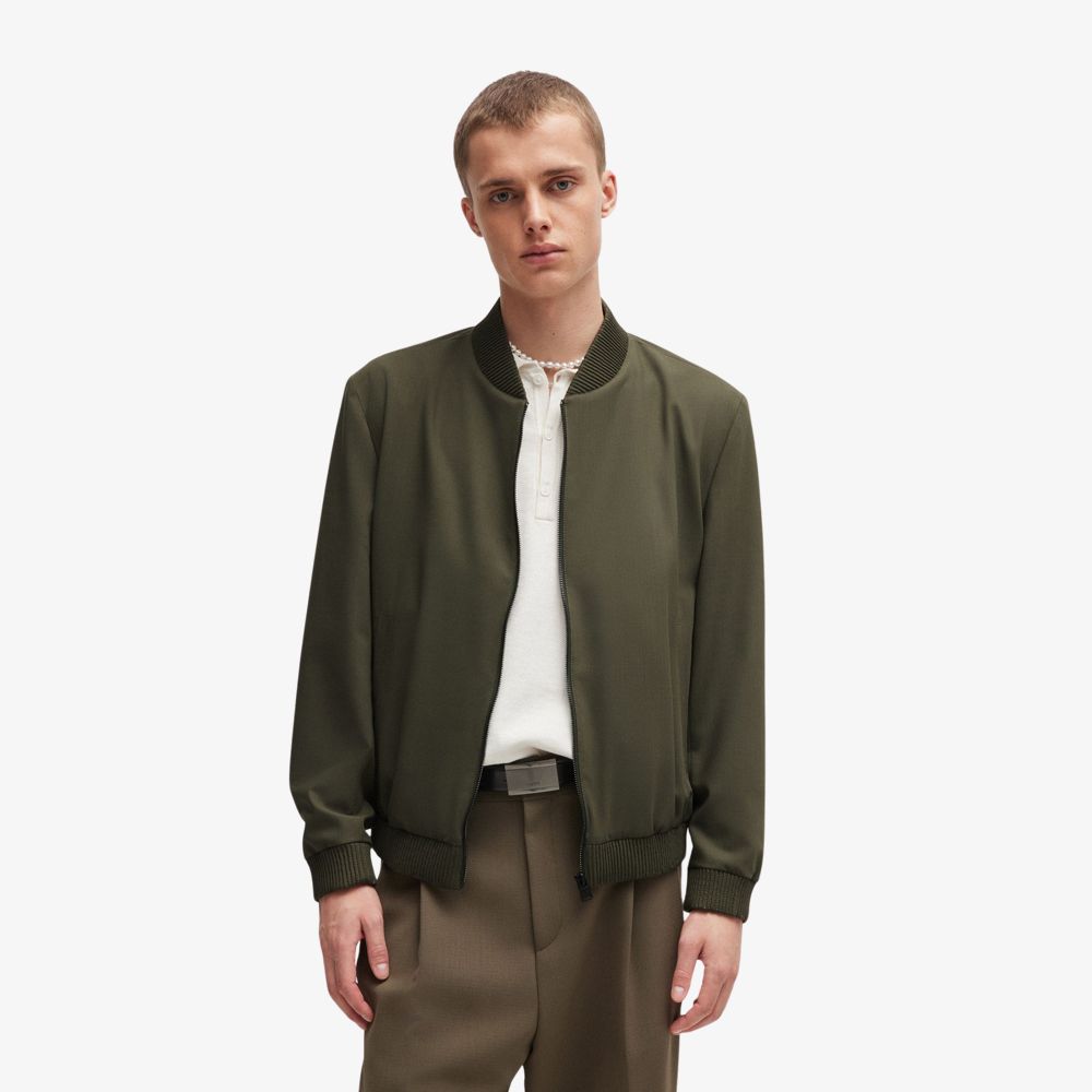 HUGO - Áo khoác dáng ôm slim fit vải co giãn tốt