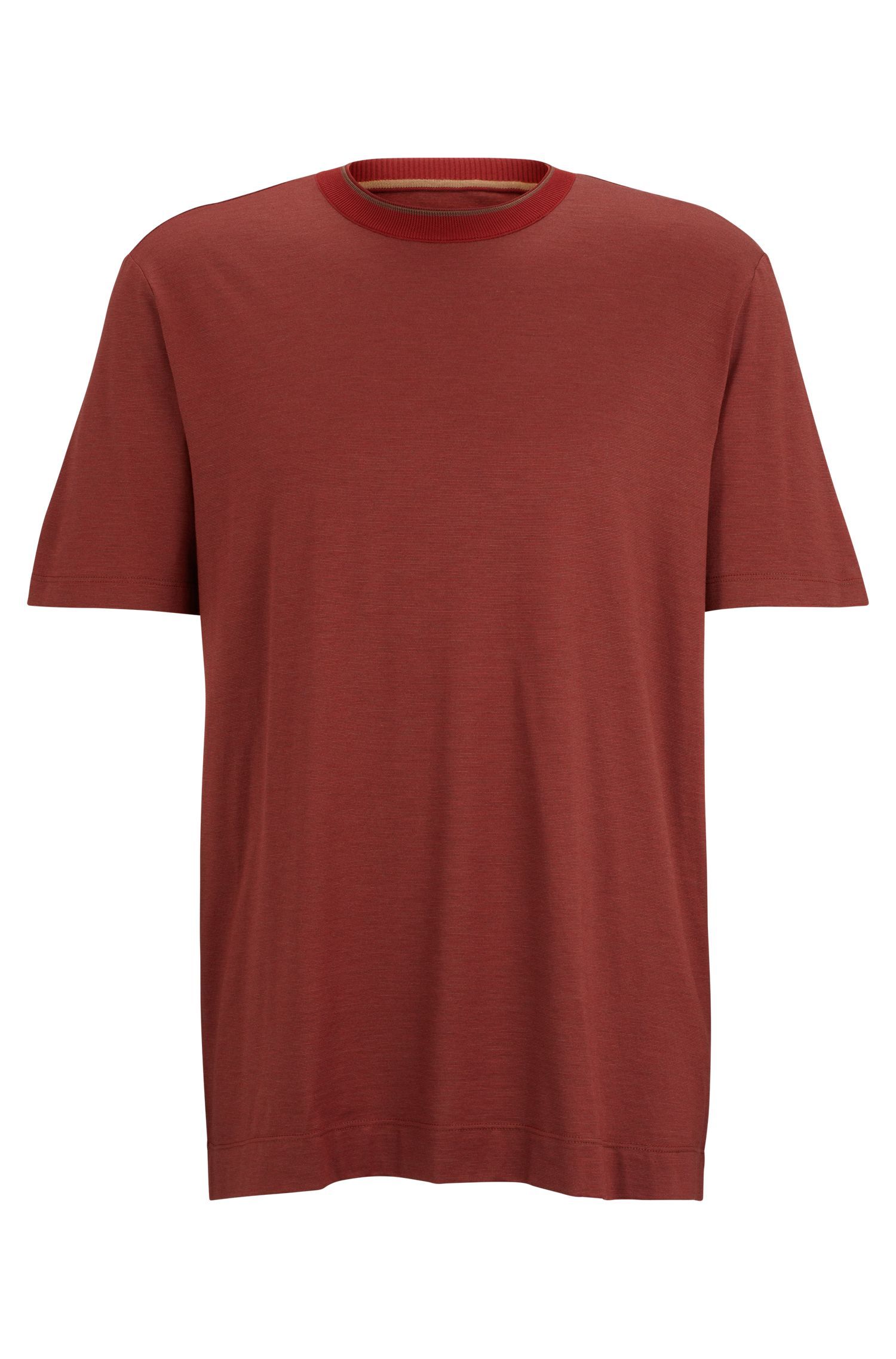 BOSS - Áo thun cotton lụa