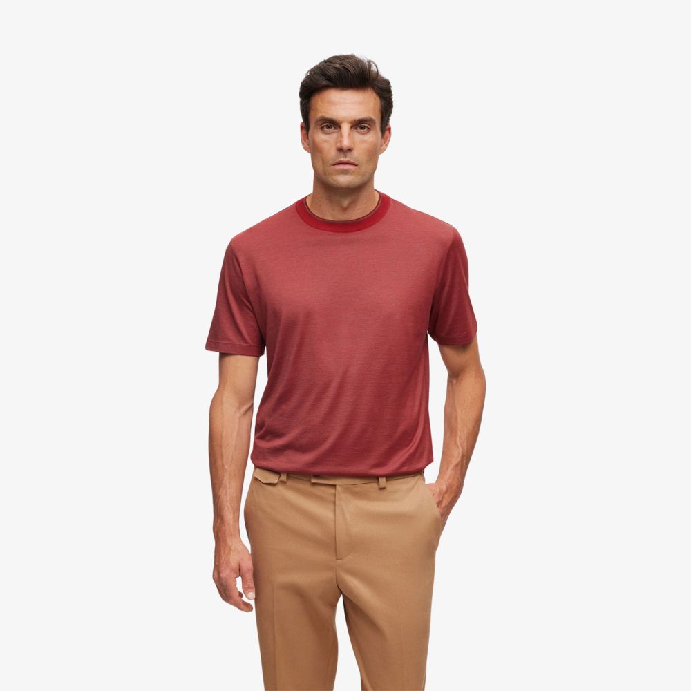 BOSS - Áo thun cotton lụa