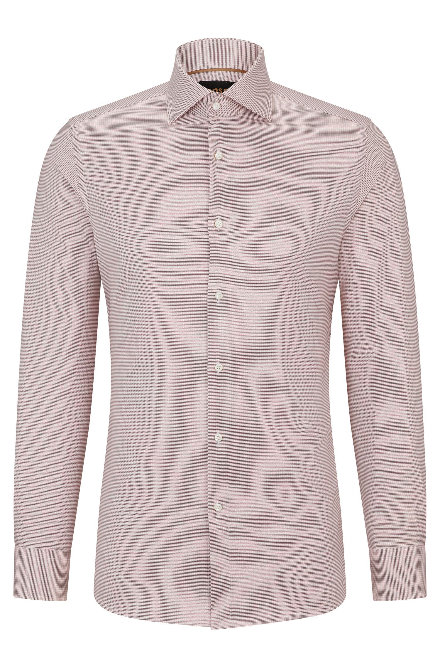 BOSS - Áo sơ mi ôm dáng chất liệu cotton dobby (