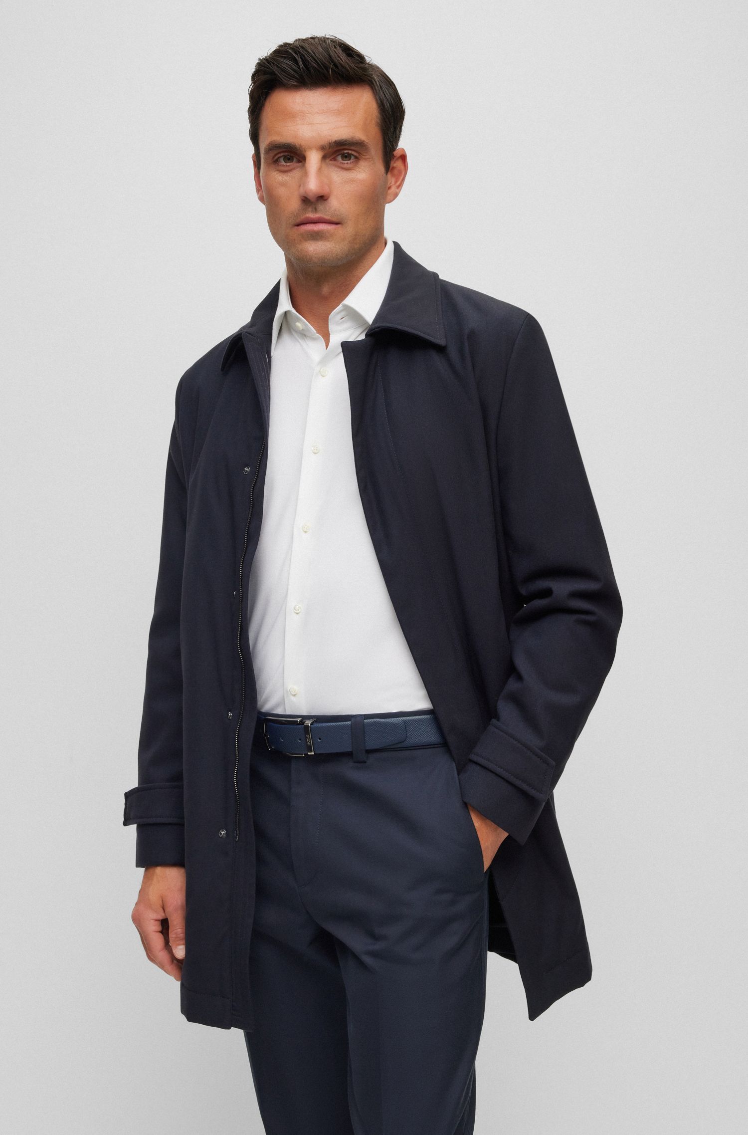BOSS - Áo sơ mi cotton co giãn
