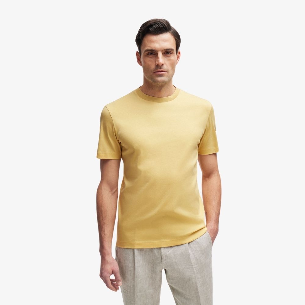 BOSS - Áo thun dáng regular fit vải cotton mercerized
