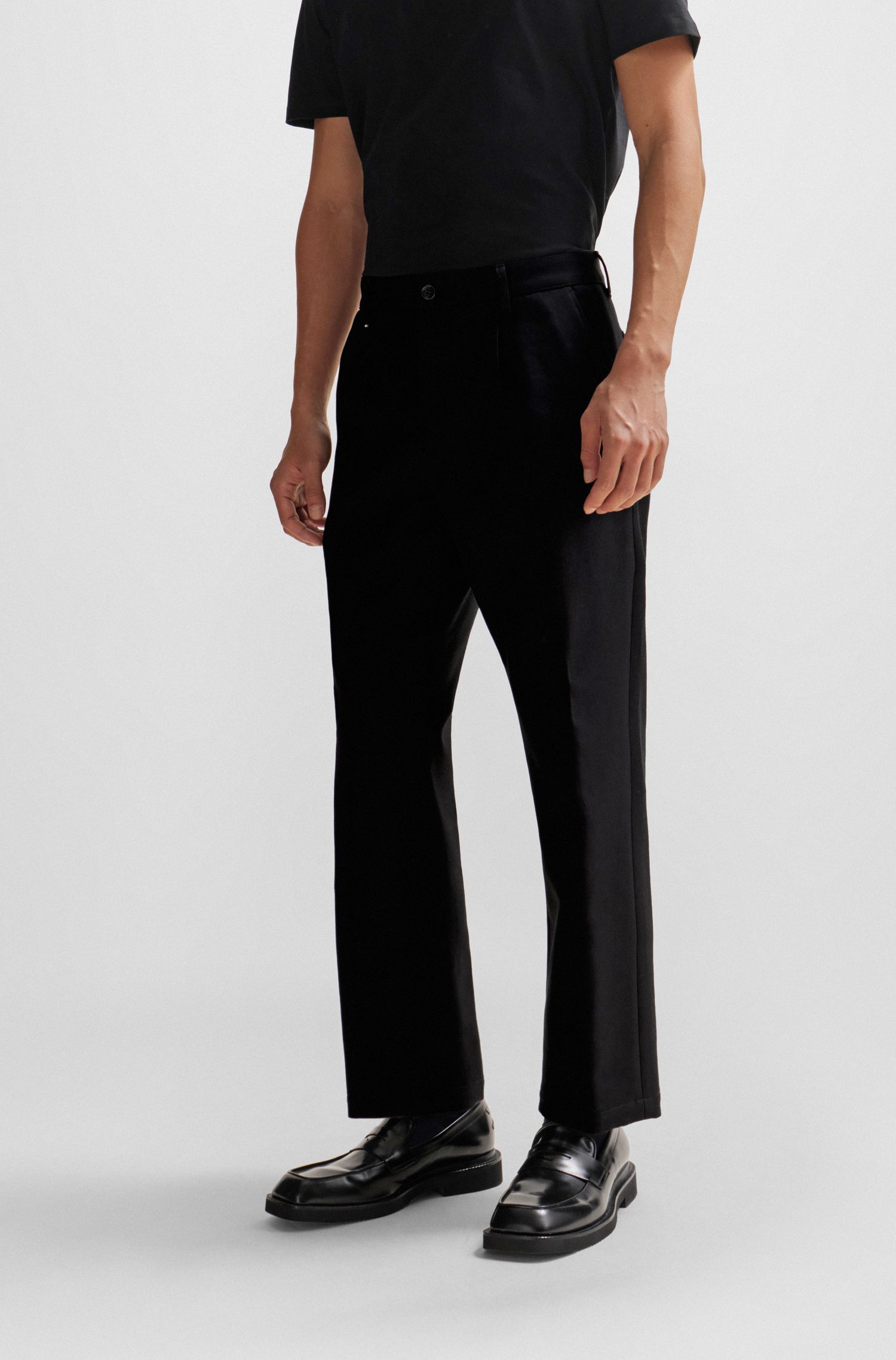 Quần âu dáng suông straight fit vải cotton