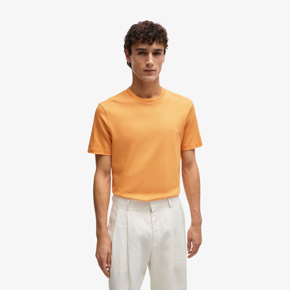 BOSS - Áo thun vừa vặn vải cotton được đánh bóng