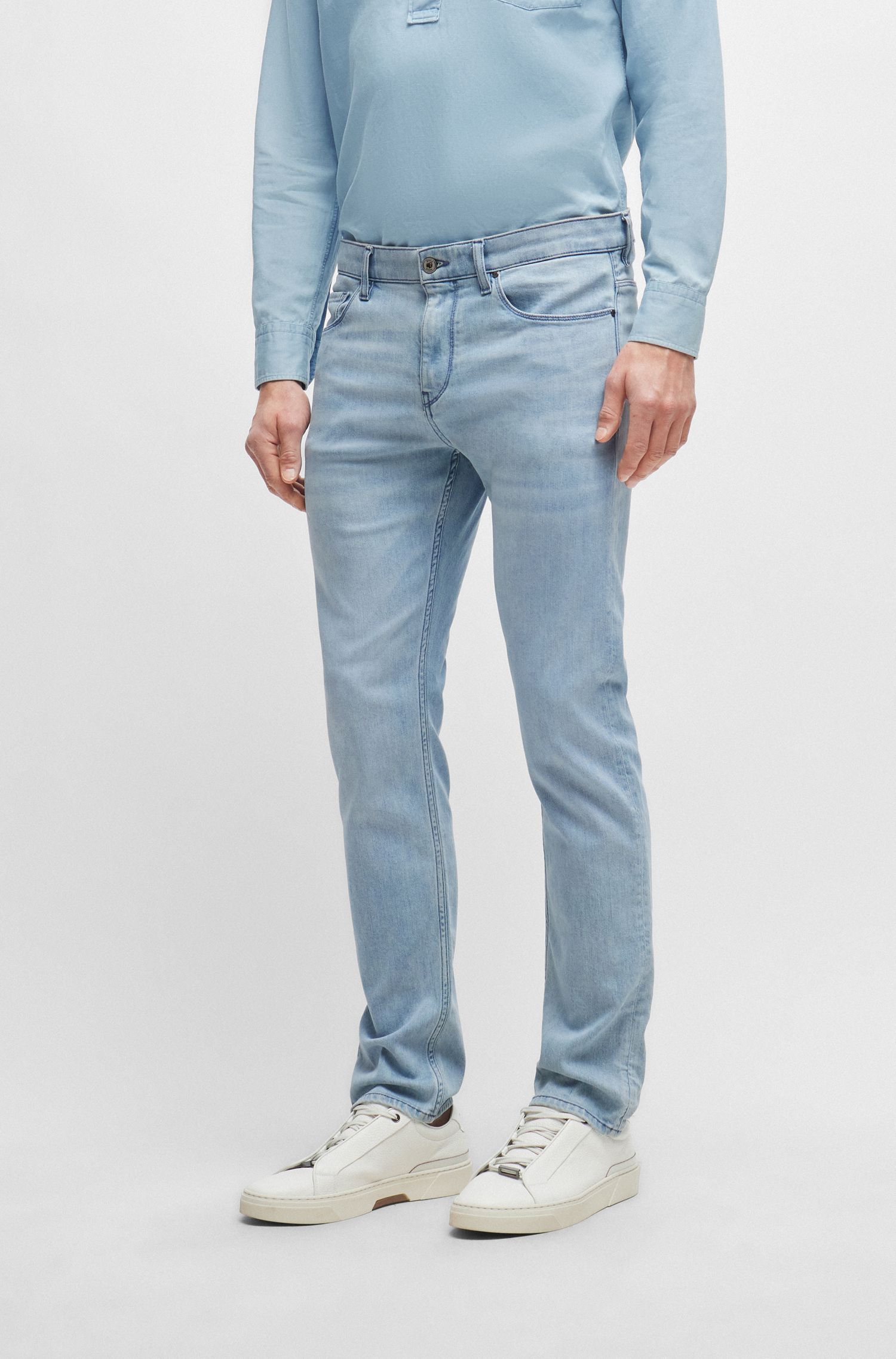 BOSS - Quần jeans ôm vừa vặn vải denim Ý