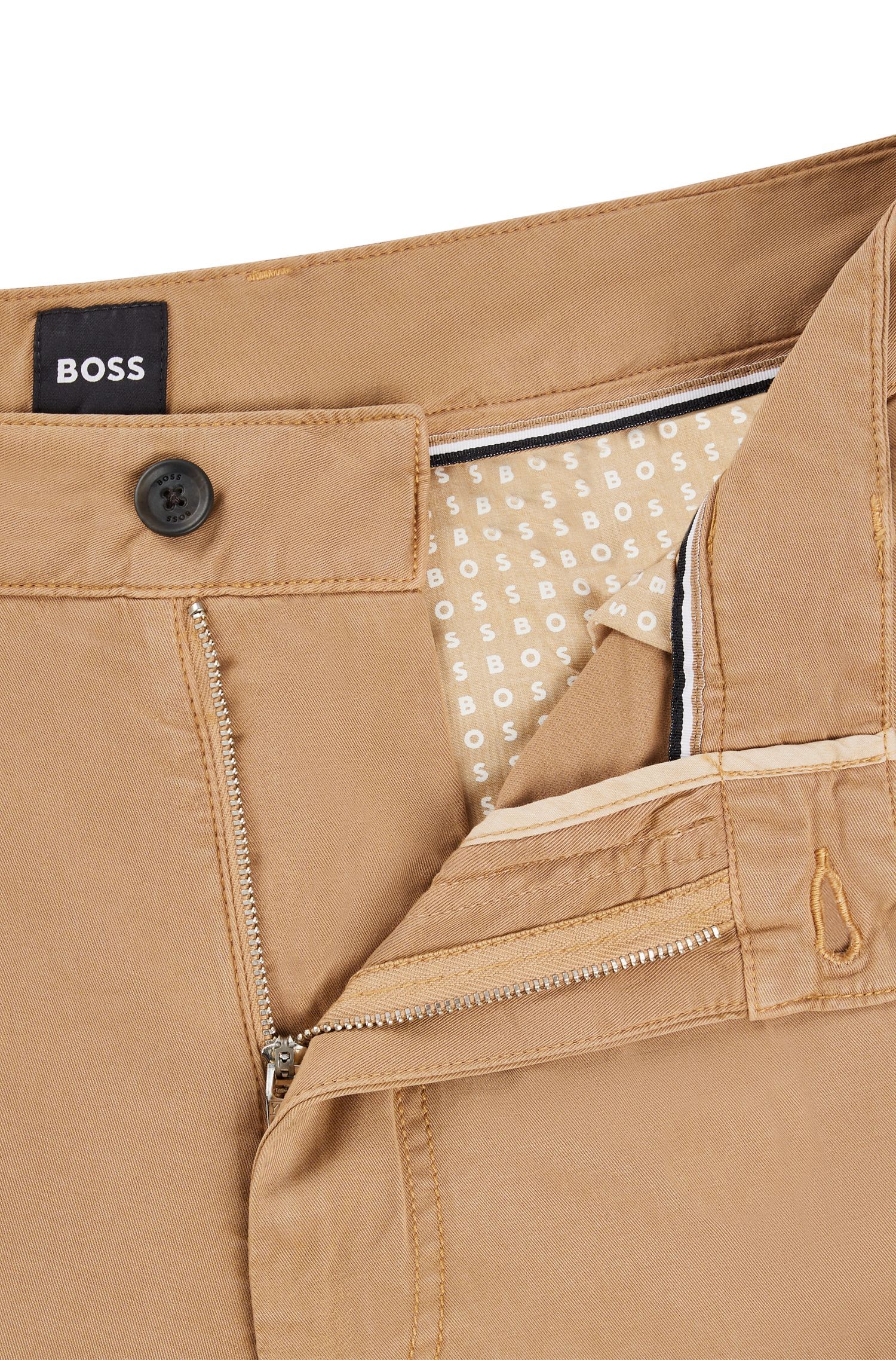 BOSS - Quần vừa vặn thoải mái với nếp gấp phía trước