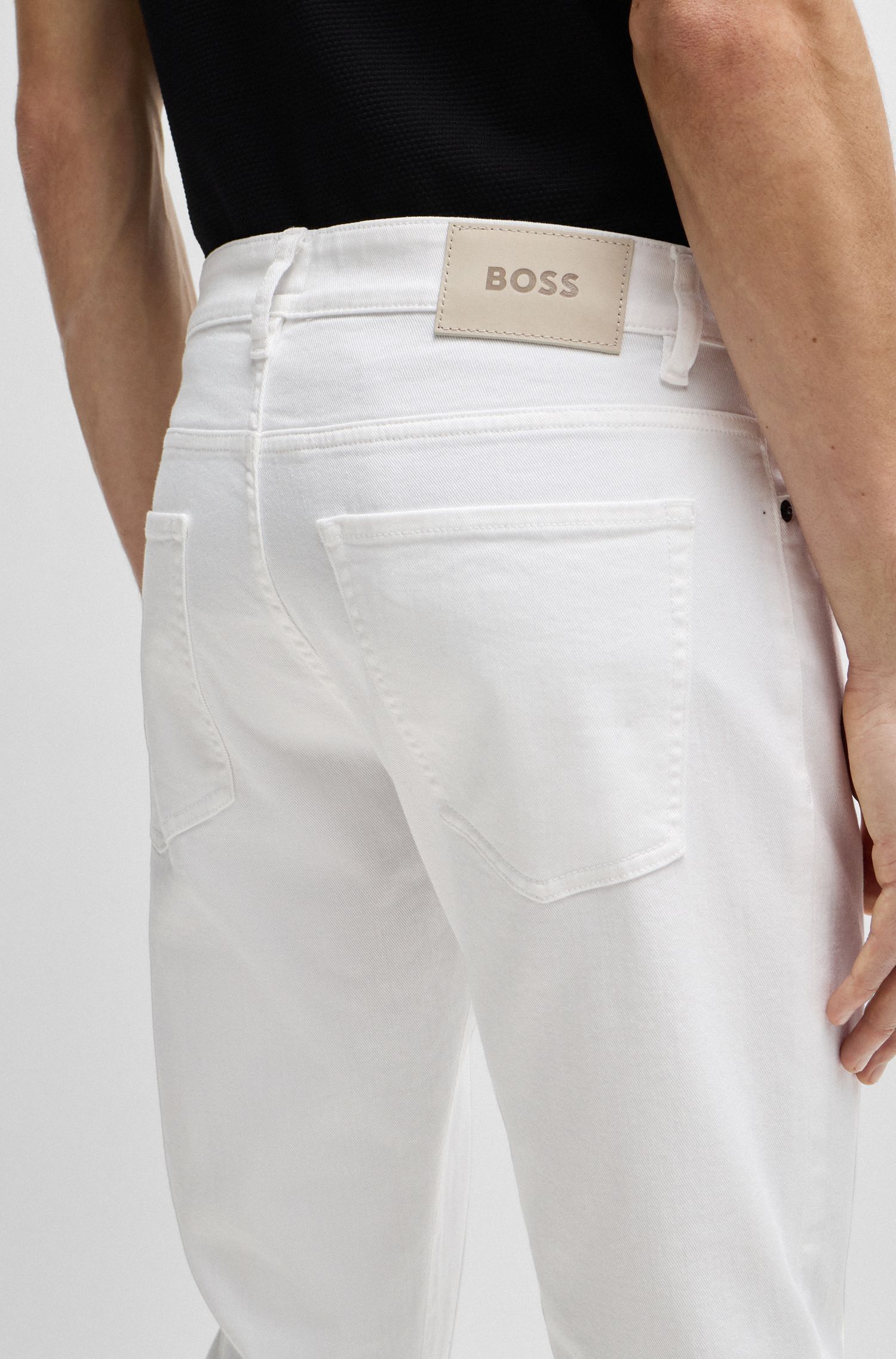 BOSS - Quần jeans ôm vừa vặn vải denim cashmere