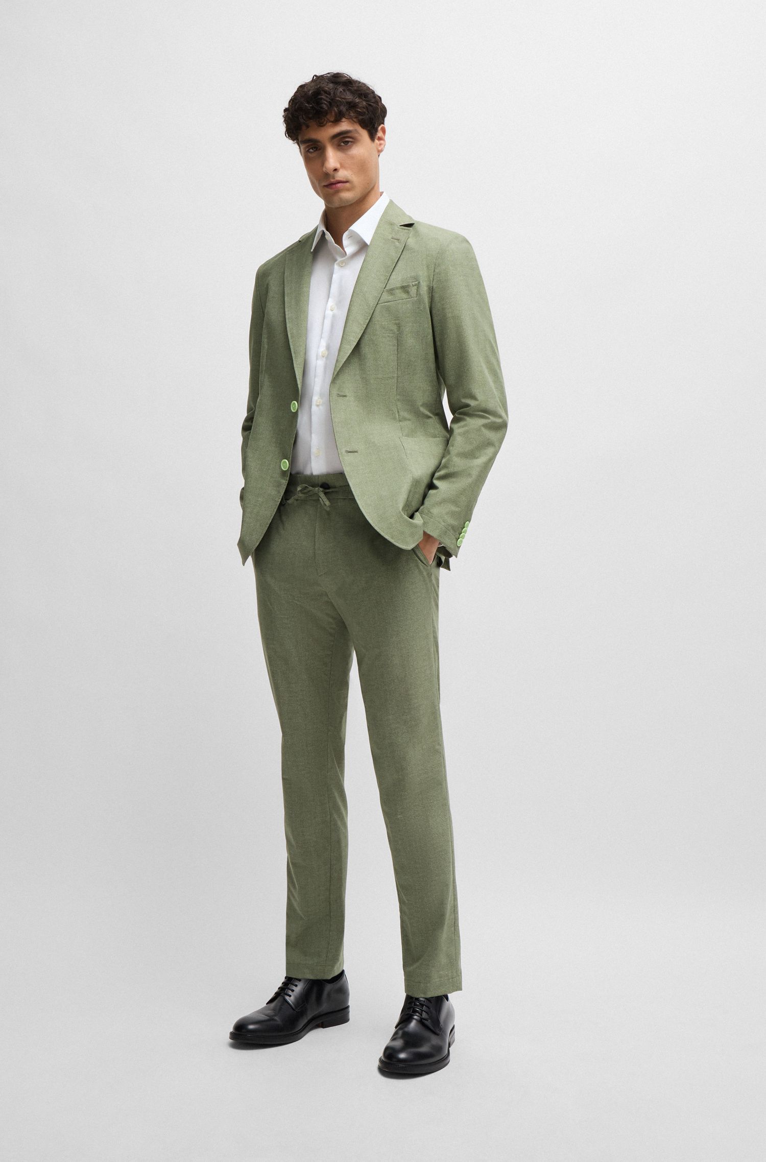 BOSS - Quần slim-fit làm từ nylon mesh