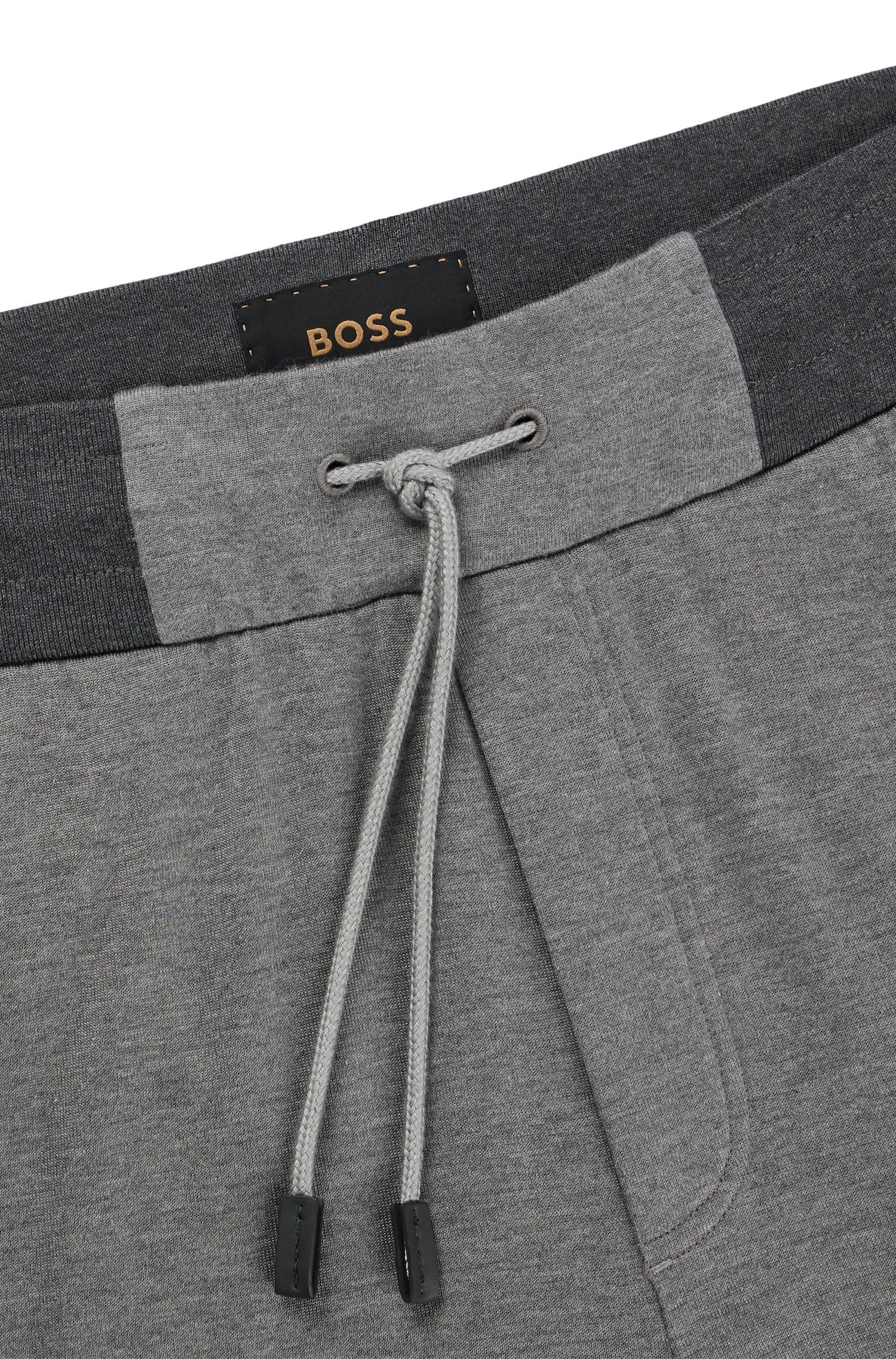 BOSS - Quần short vừa vặn với khăn bông có dây rút