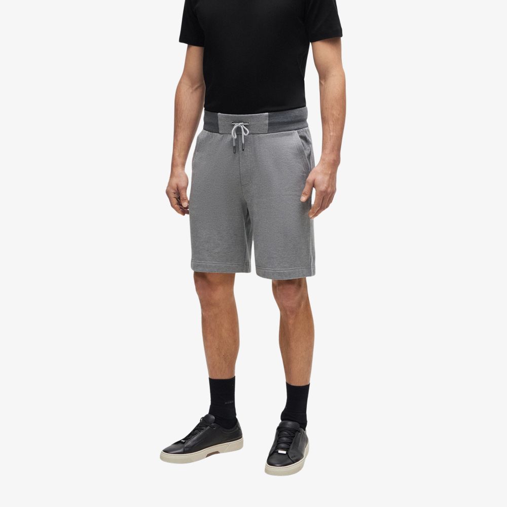 BOSS - Quần short vừa vặn với khăn bông có dây rút