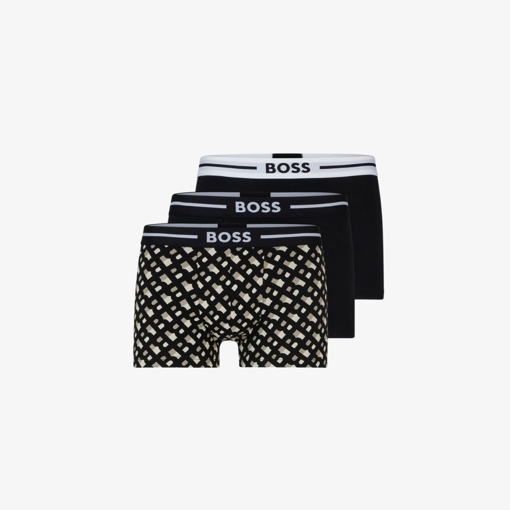 BOSS - Bộ ba quần lót dáng trunk cotton co giãn