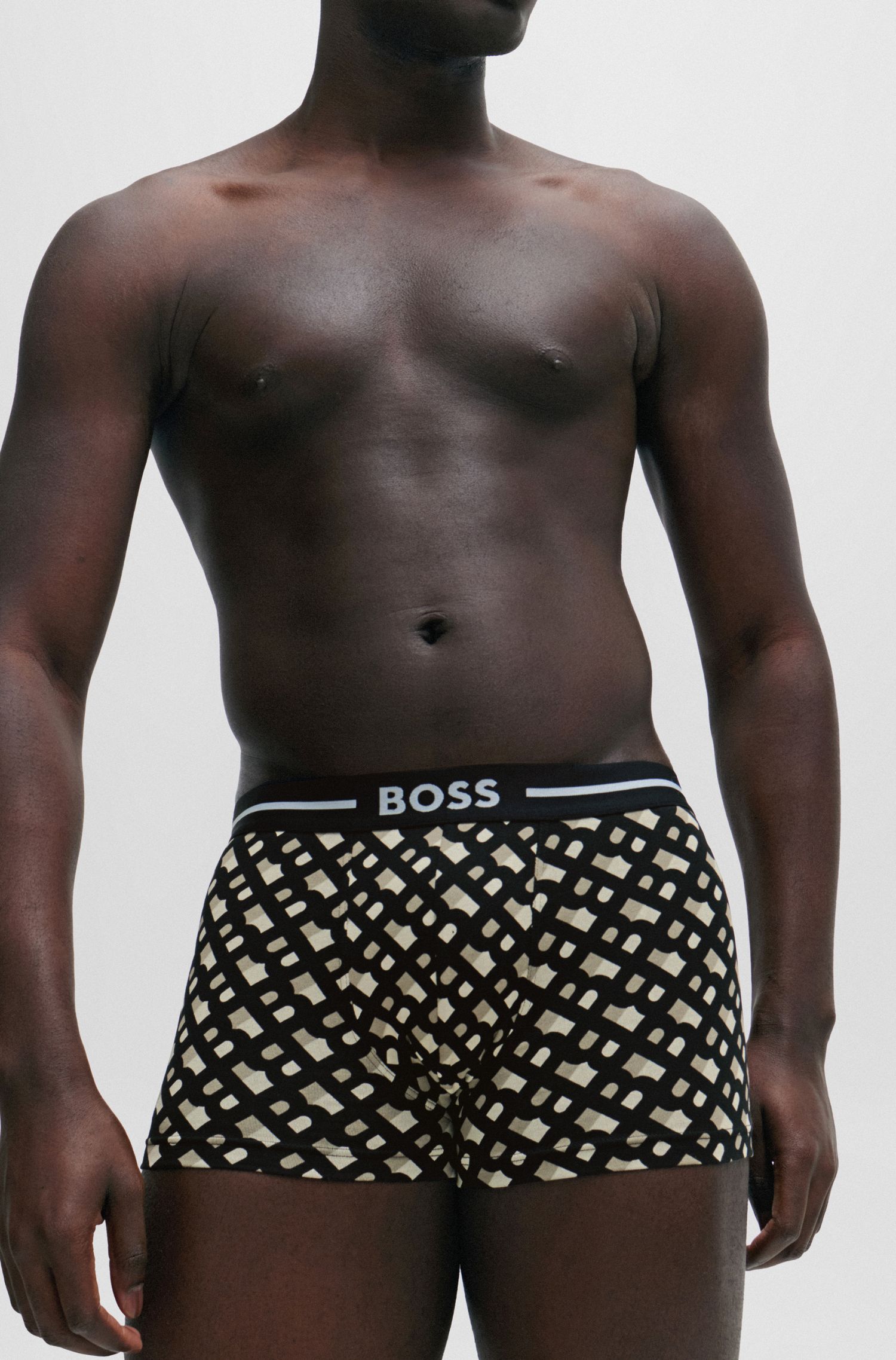 BOSS - Bộ ba quần lót dáng trunk cotton co giãn