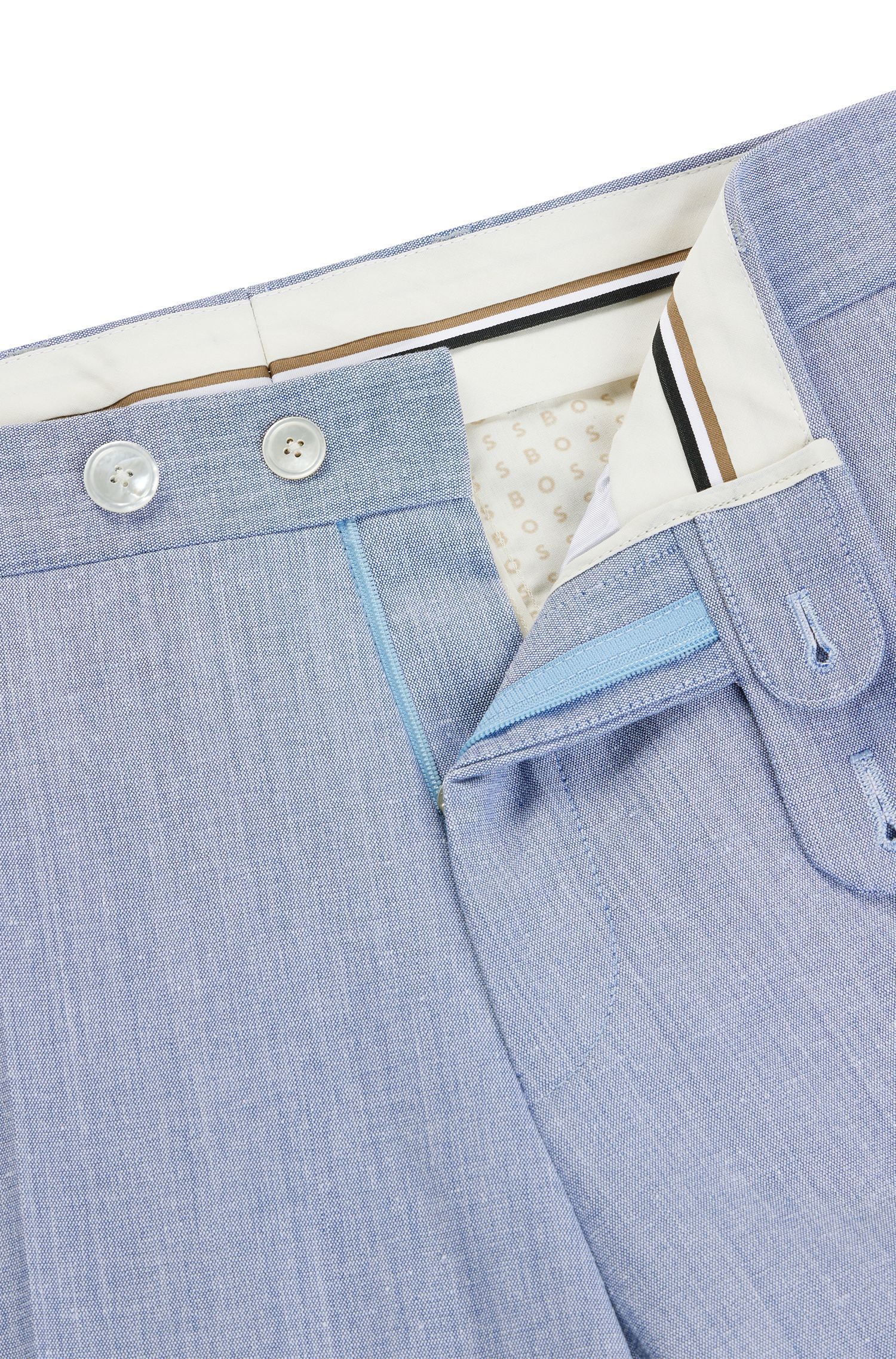 BOSS - Quần dáng ôm vừa vặn hỗn hợp cotton có họa tiết siêu nhỏ
