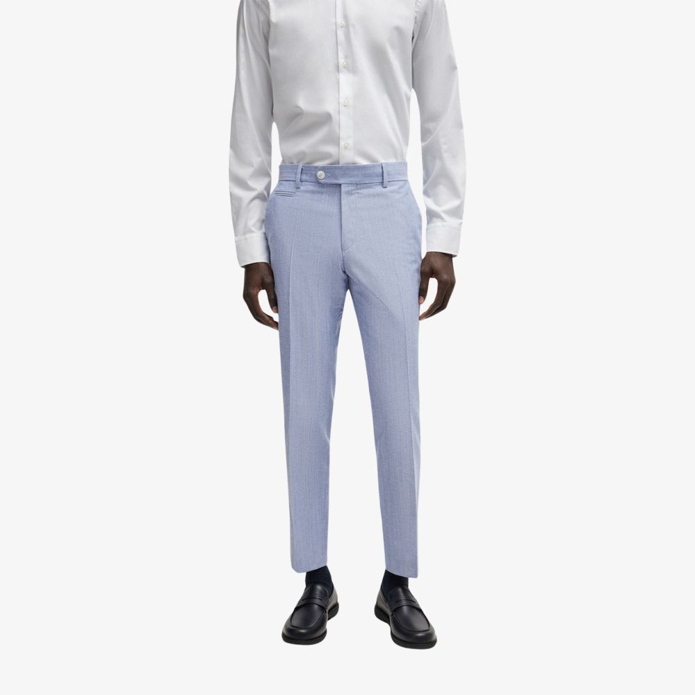 BOSS - Quần dáng ôm vừa vặn hỗn hợp cotton có họa tiết siêu nhỏ