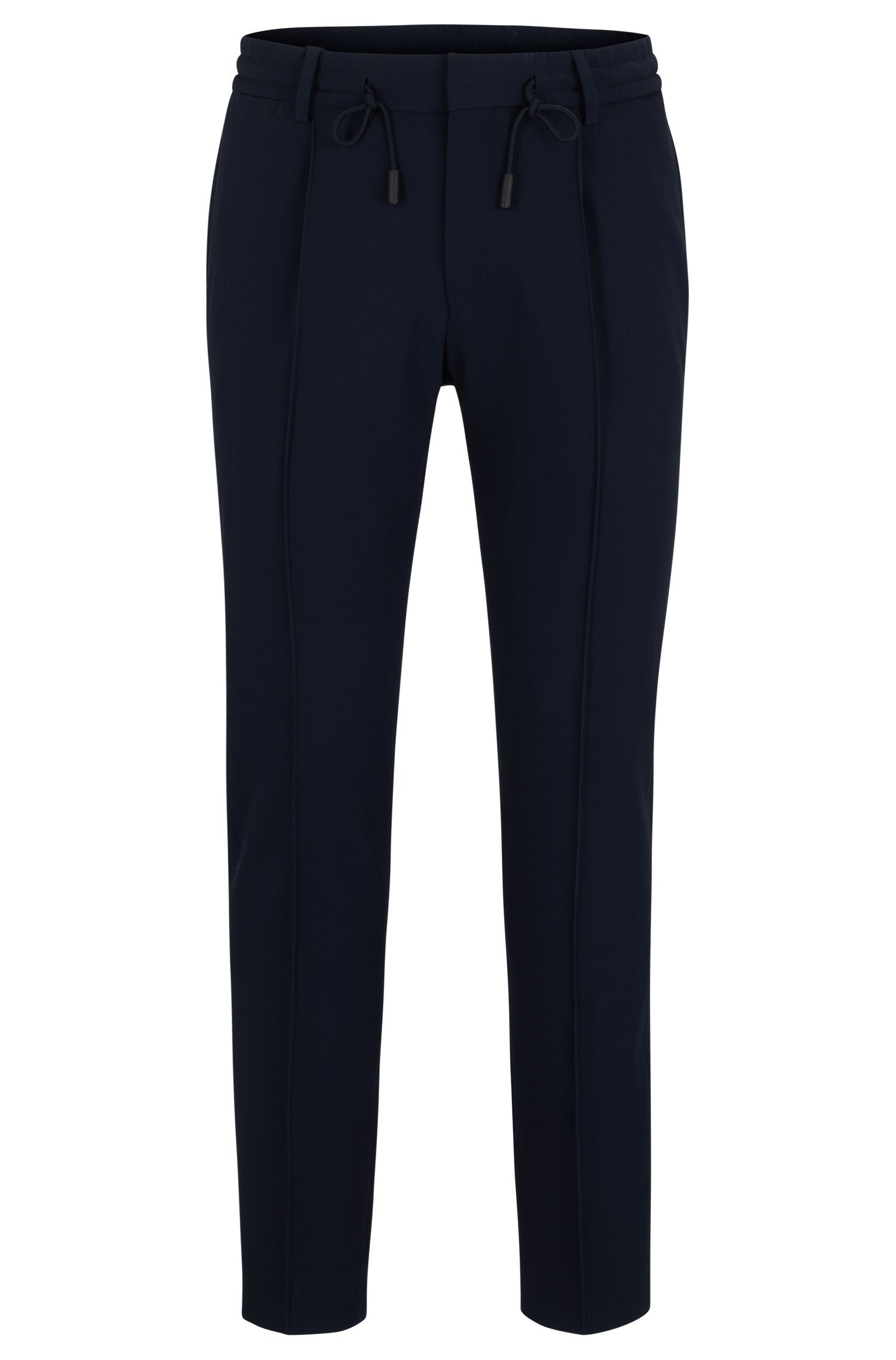 BOSS - Quần dài slim-fit từ len nguyên chất co giãn