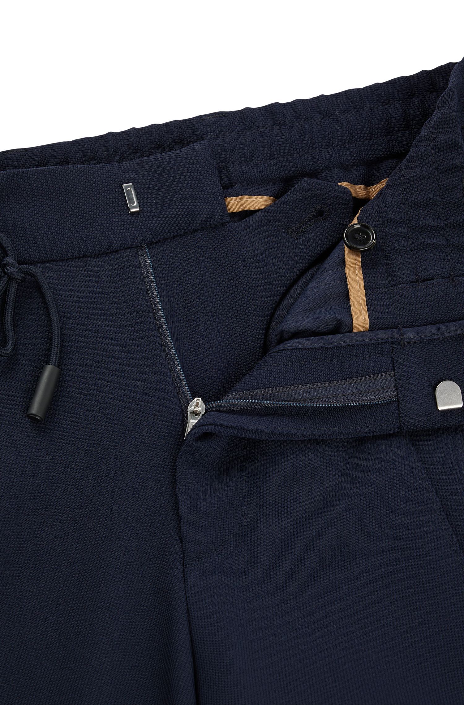 BOSS - Quần dài slim-fit từ len nguyên chất co giãn