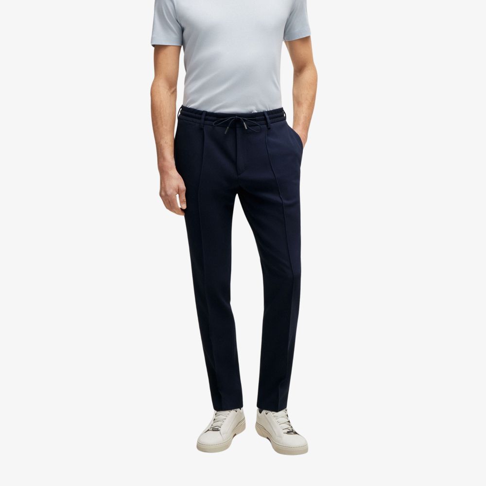 BOSS - Quần dài slim-fit từ len nguyên chất co giãn