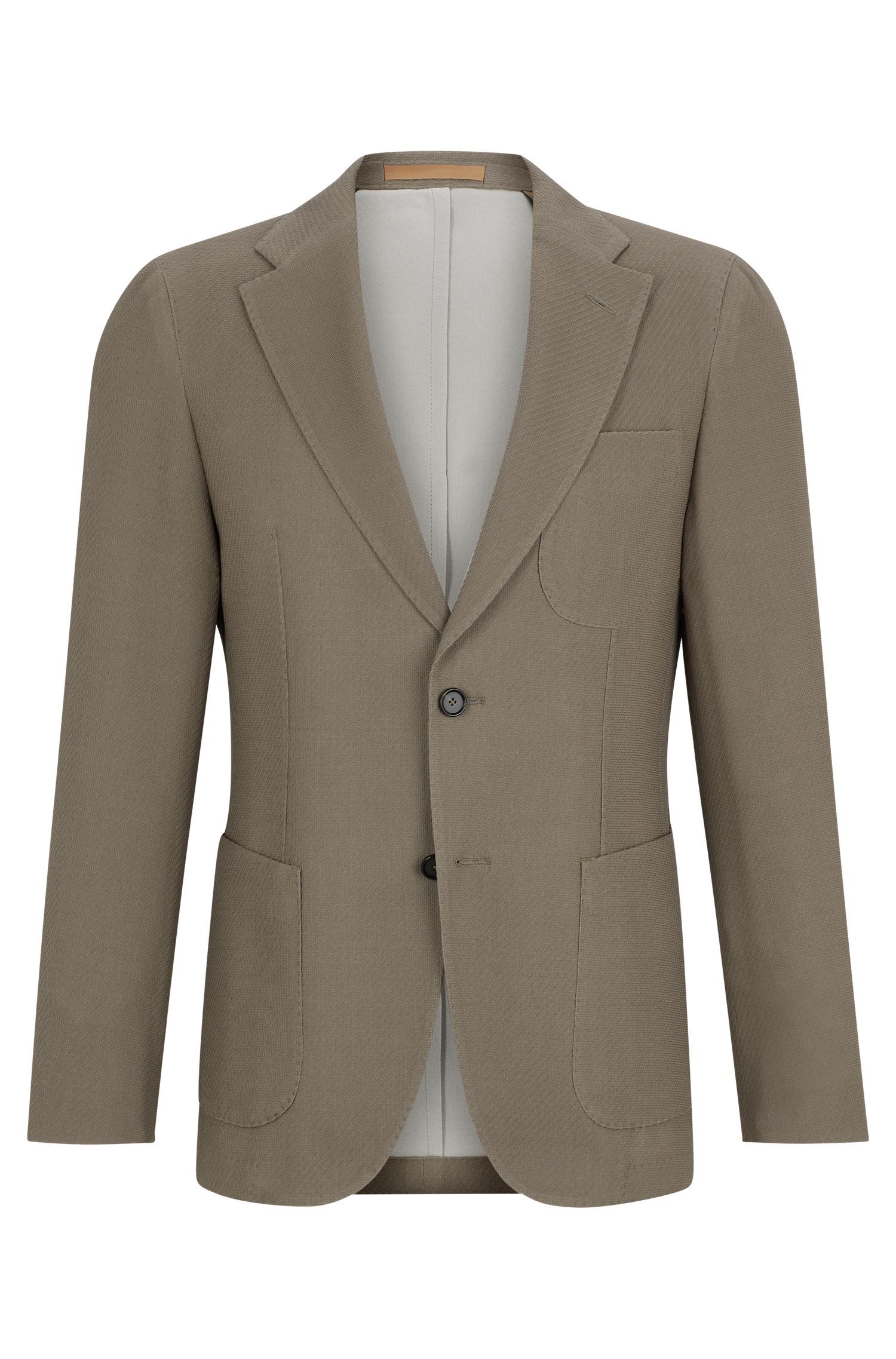 BOSS - Áo khoác slim-fit từ len và cotton nguyên chất