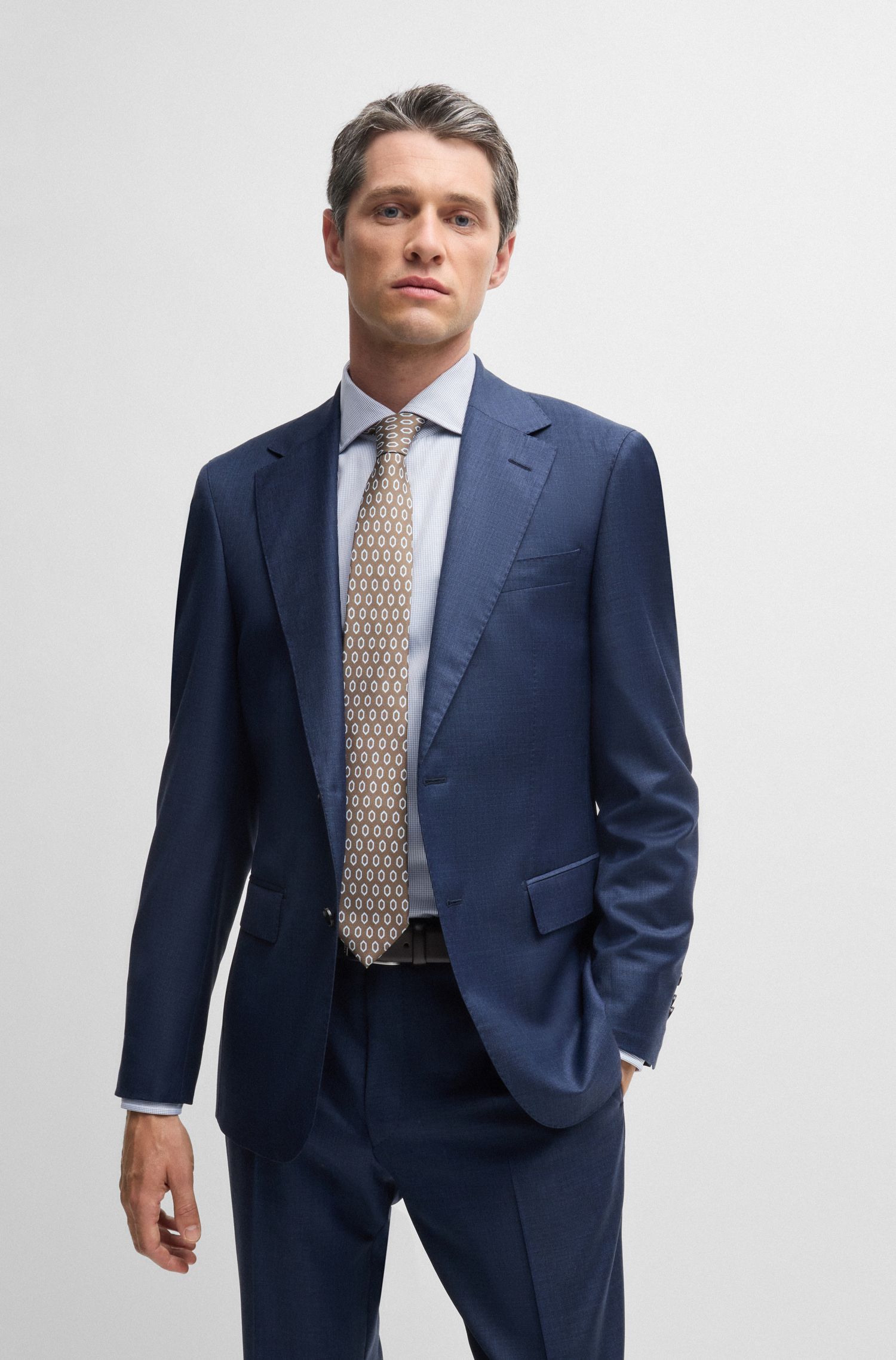 BOSS - Áo sơ mi dáng ôm slim fit cotton