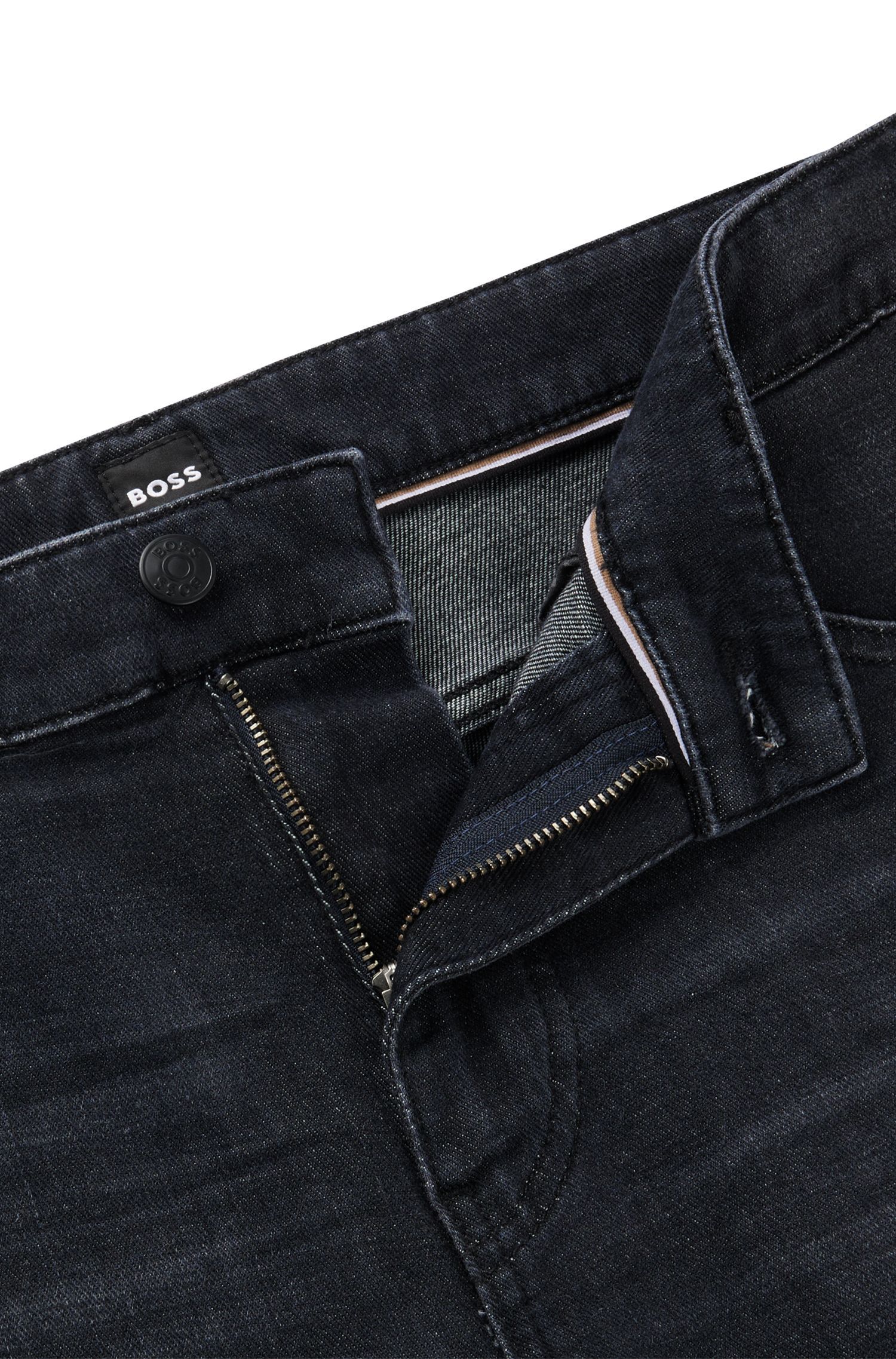 BOSS - Quần jeans Maine dáng regular fit denim Ý mềm