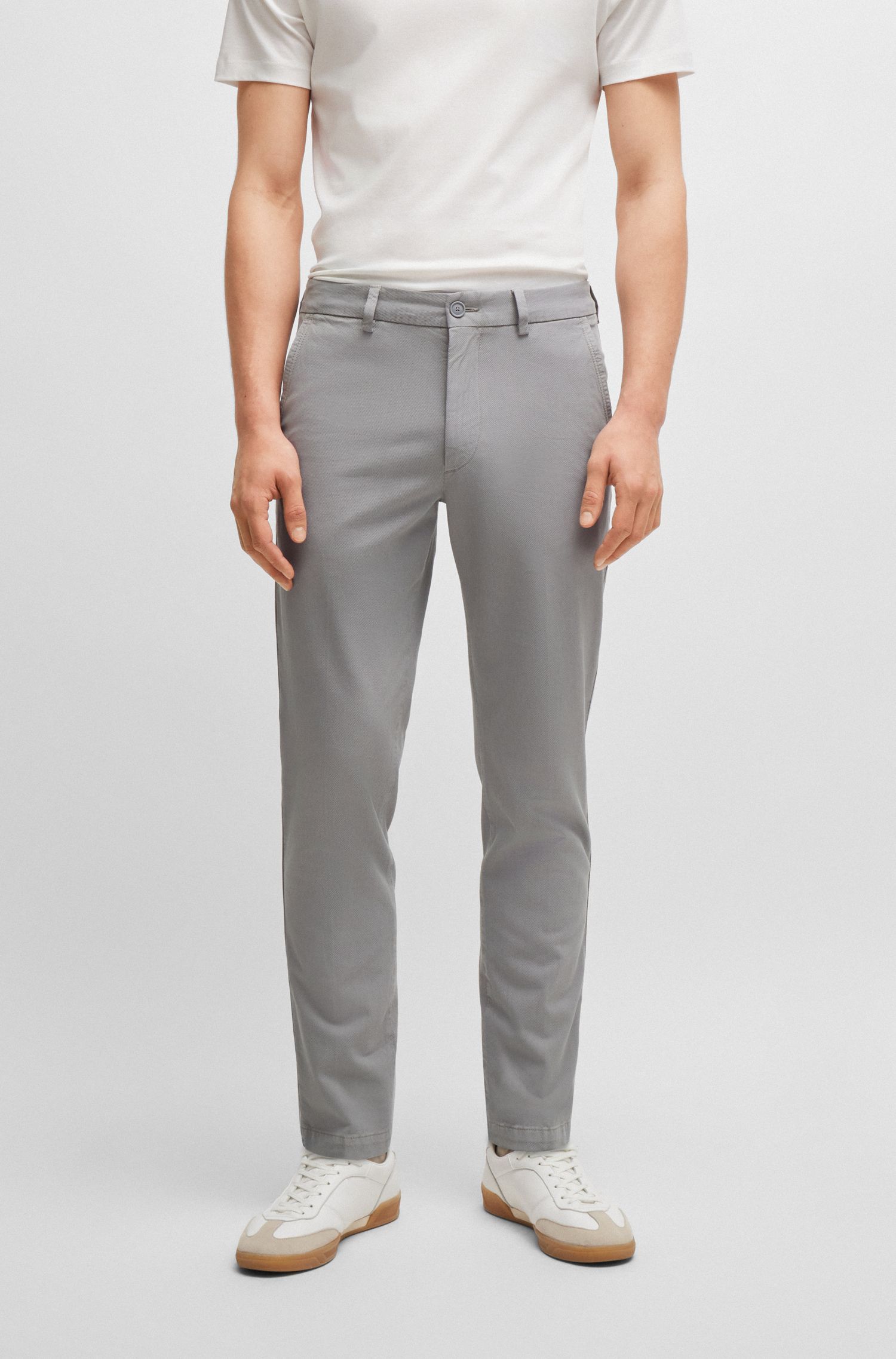 Quần âu dáng ôm slim fit vải pha cotton cấu trúc