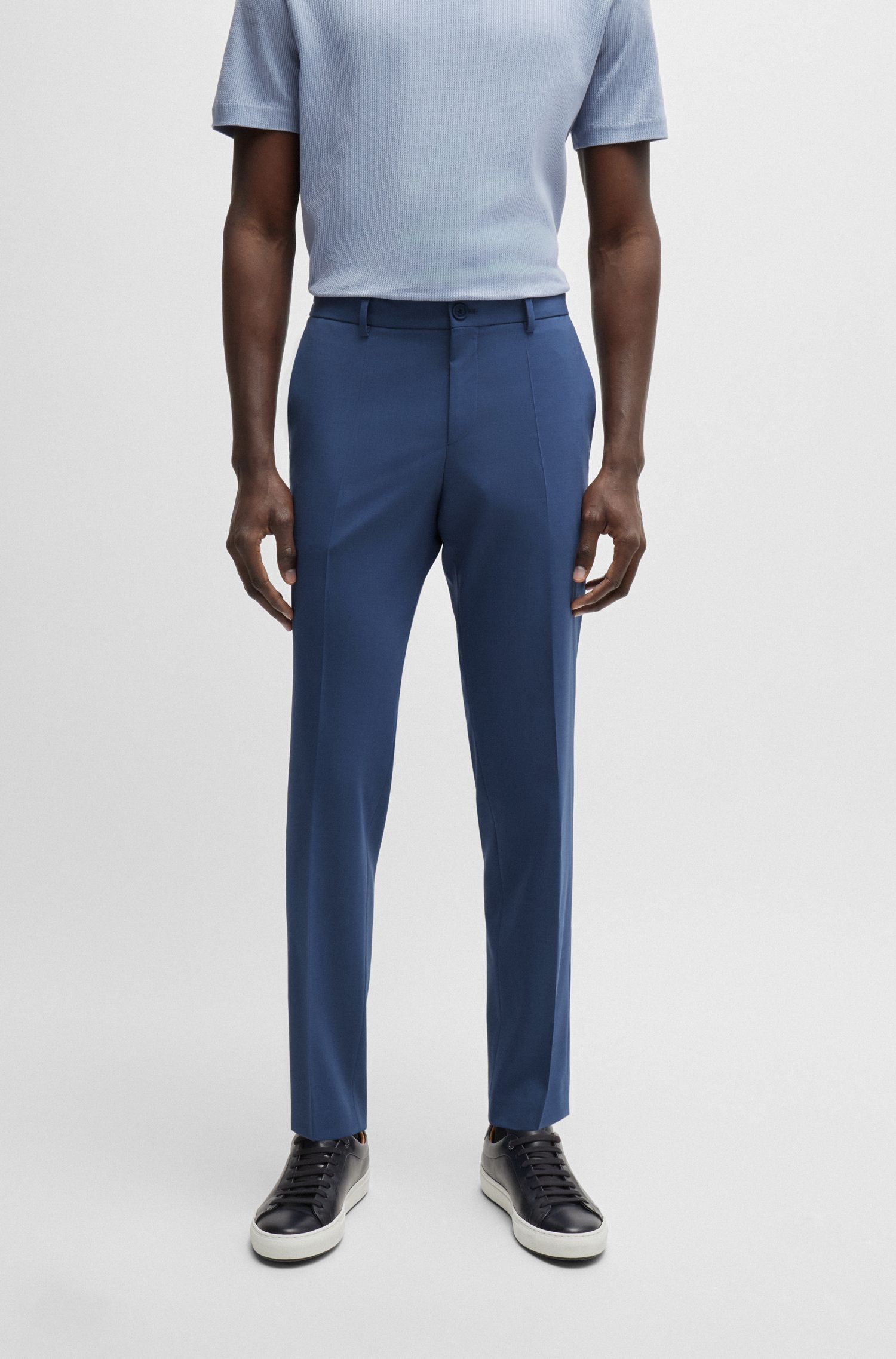 Quần âu modern-fit từ len co giãn