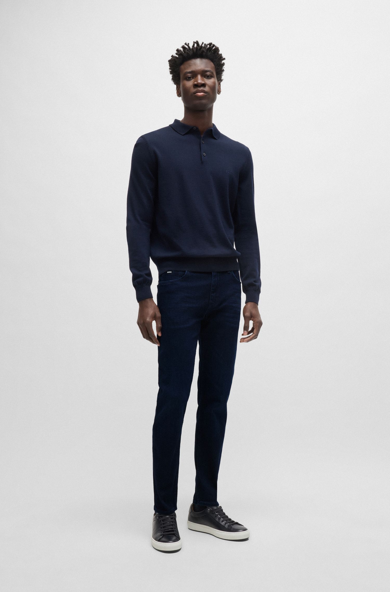 BOSS - Quần jeans Delaware dáng slim fit co giãn