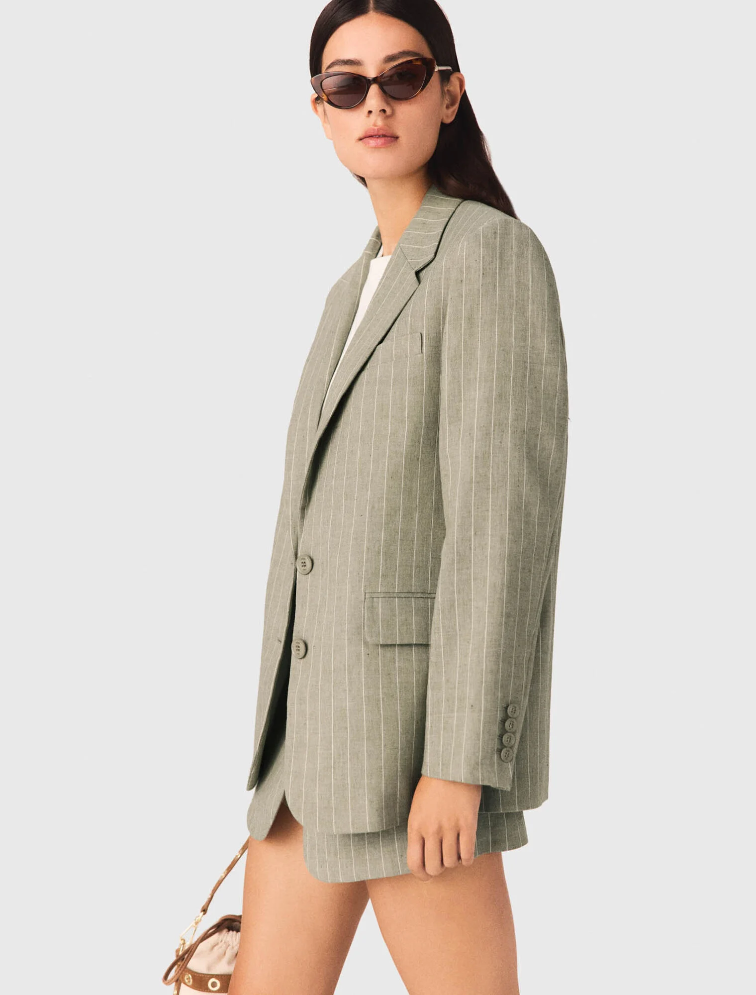 Maje - Áo khoác vest pha vải lanh