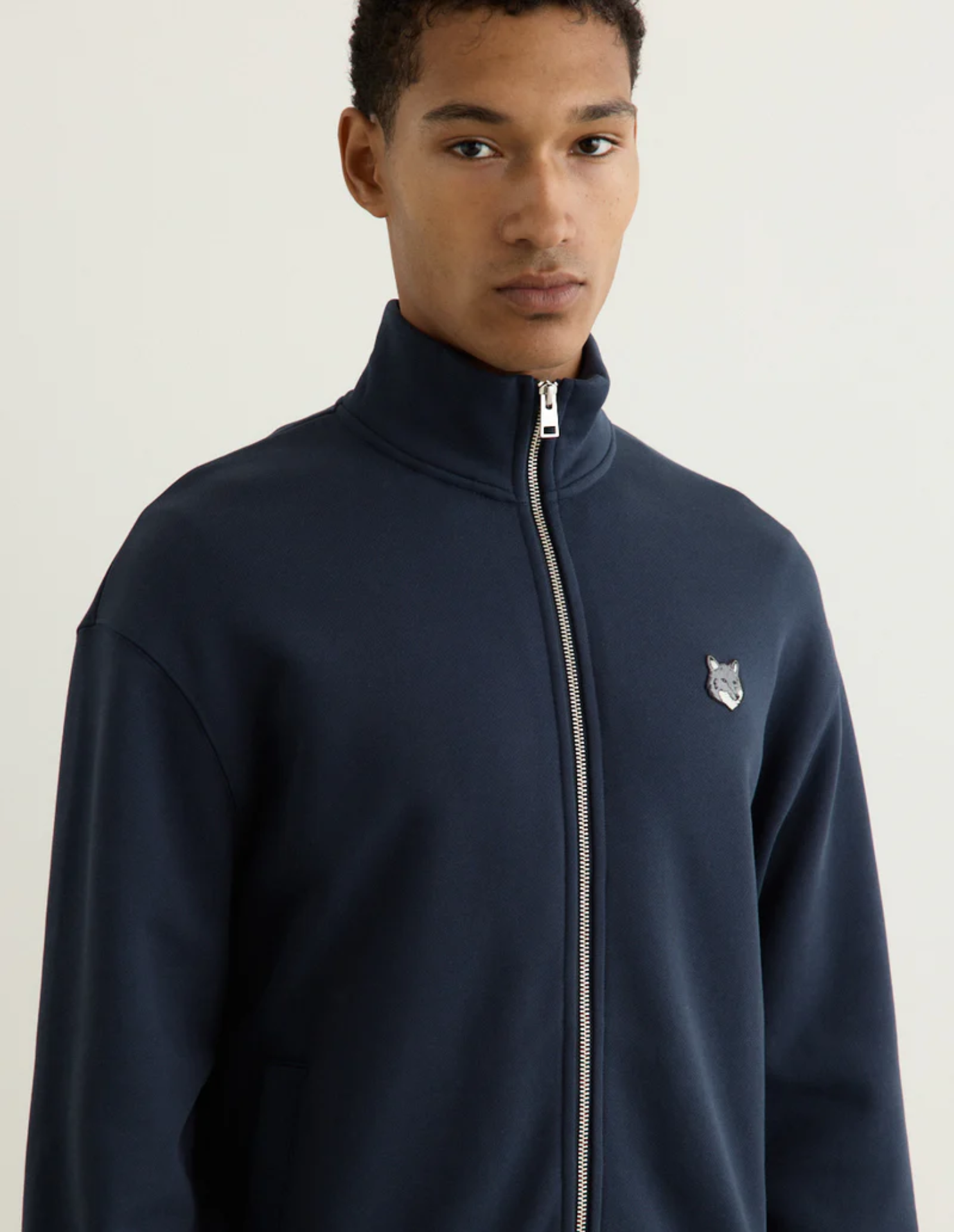 Maison Kitsuné - Áo khoác nỉ nam có khóa kéo dáng Comfort