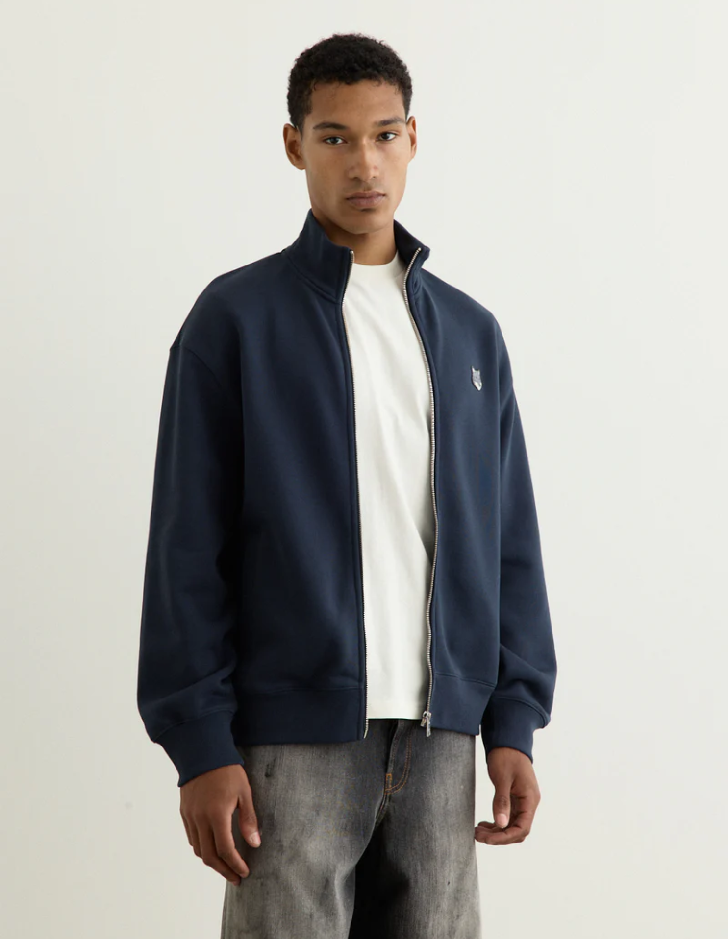 Maison Kitsuné - Áo khoác nỉ nam có khóa kéo dáng Comfort