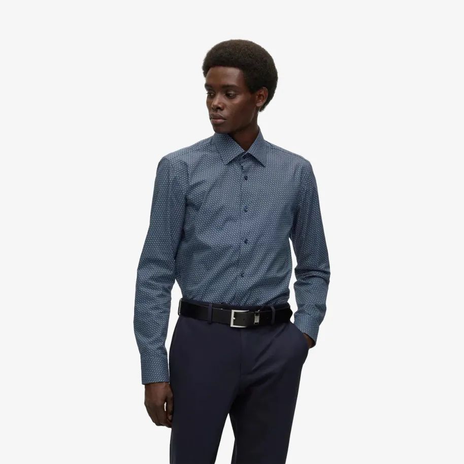 Áo sơ mi slim fit vải poplin cotton