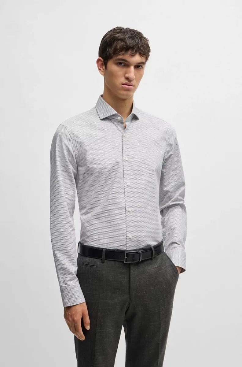 Áo sơ mi dáng ôm slim fit từ cotton co giãn