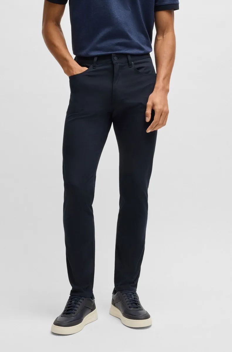BOSS - Quần Delaware dáng regular-fit vải cotton pha co giãn