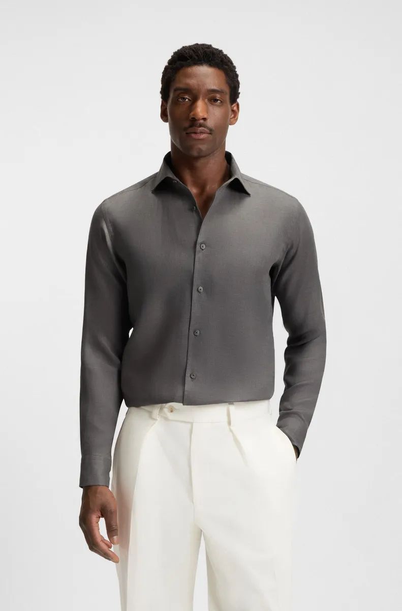 BOSS - BECKHAM x BOSS Áo sơ mi linen dáng regular fit