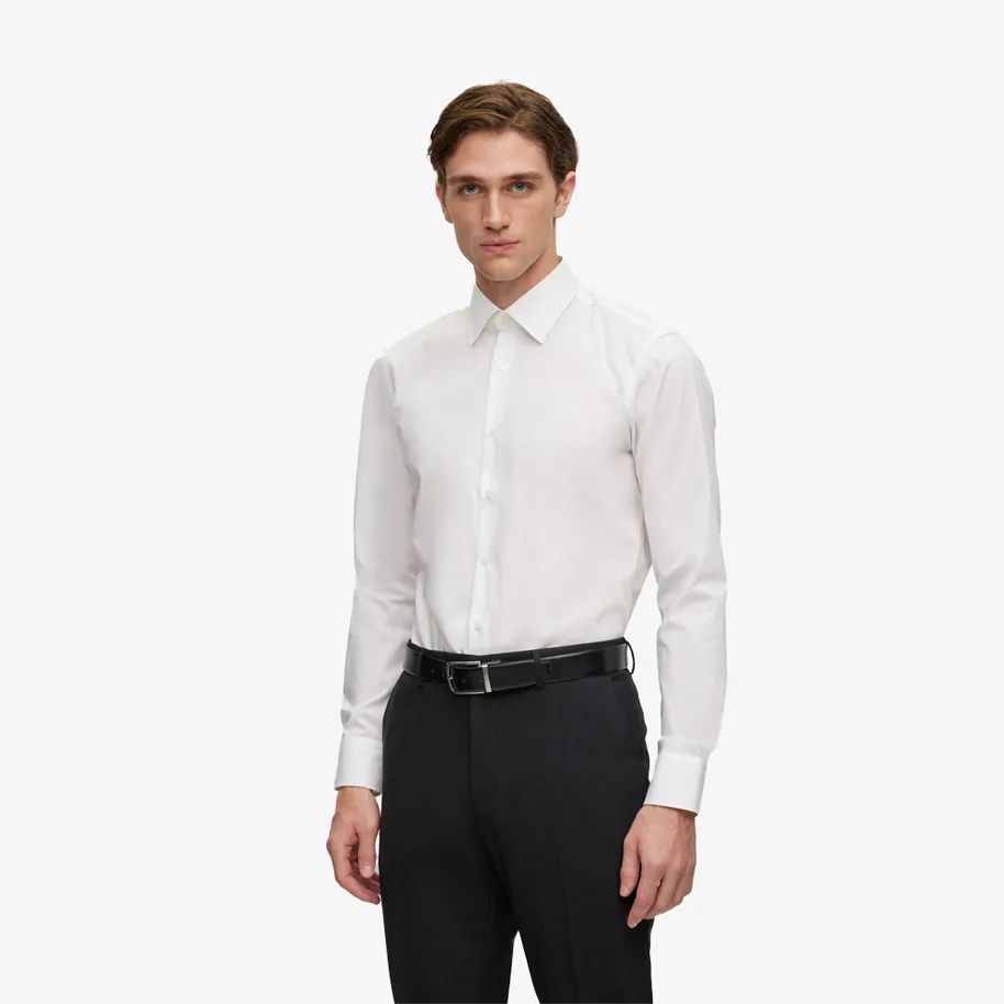 Áo sơ mi dáng regular fit từ cotton poplin ít nhăn