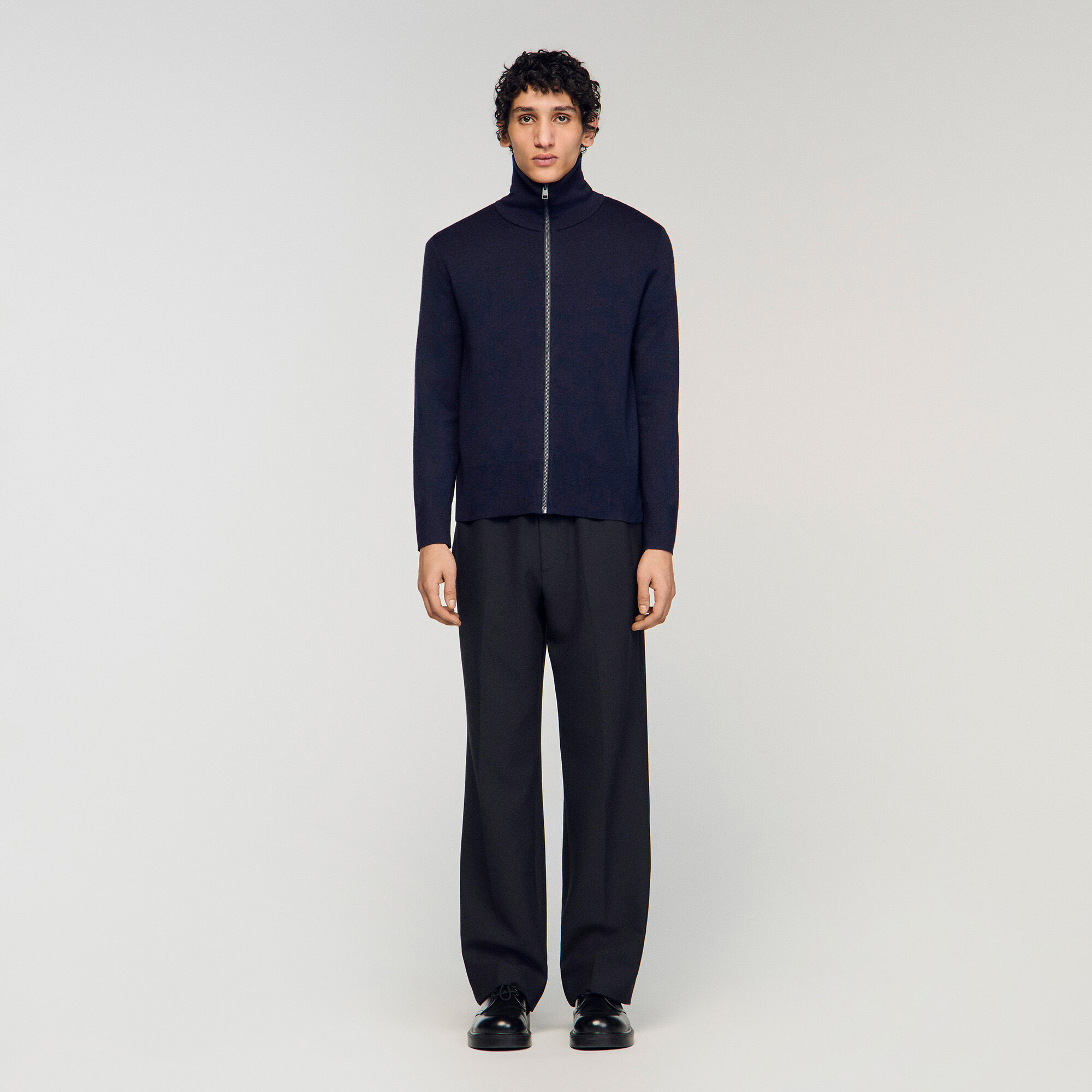 Sandro - Áo cardigan len zip-up