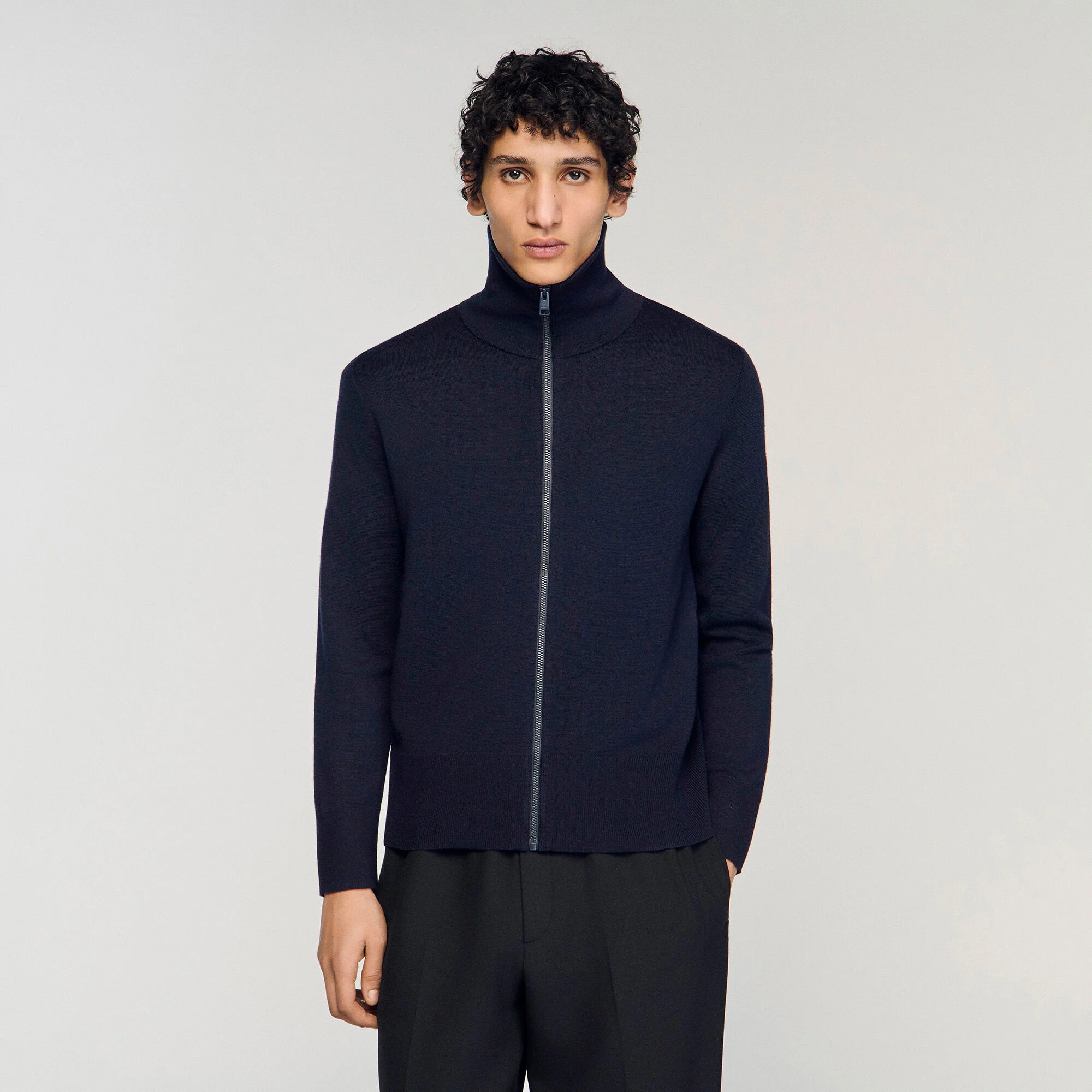 Sandro - Áo cardigan len zip-up
