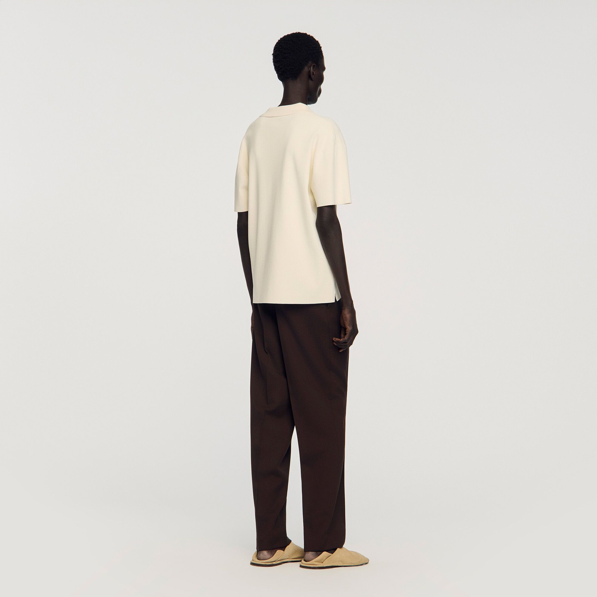 Sandro - Áo polo dệt kim co giãn