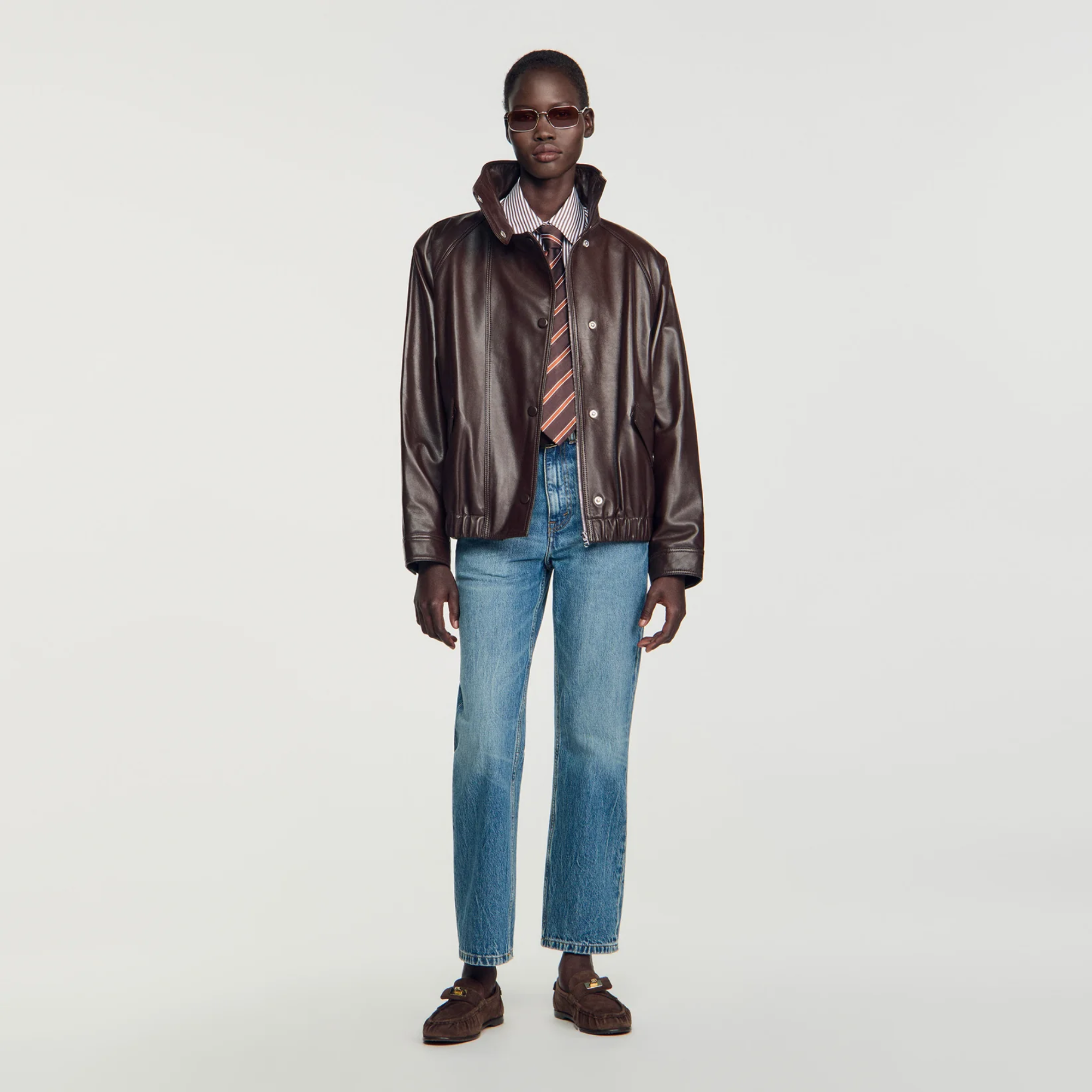 Sandro - Áo khoác da oversized